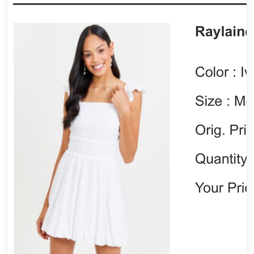 SOLD Altar’d State Raylaine Dress (medium) - White Graduation Summer Dress